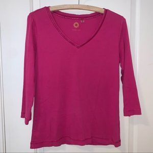 J Crew Amber Sun Pink V-Neck Long Sleeve Shirt
